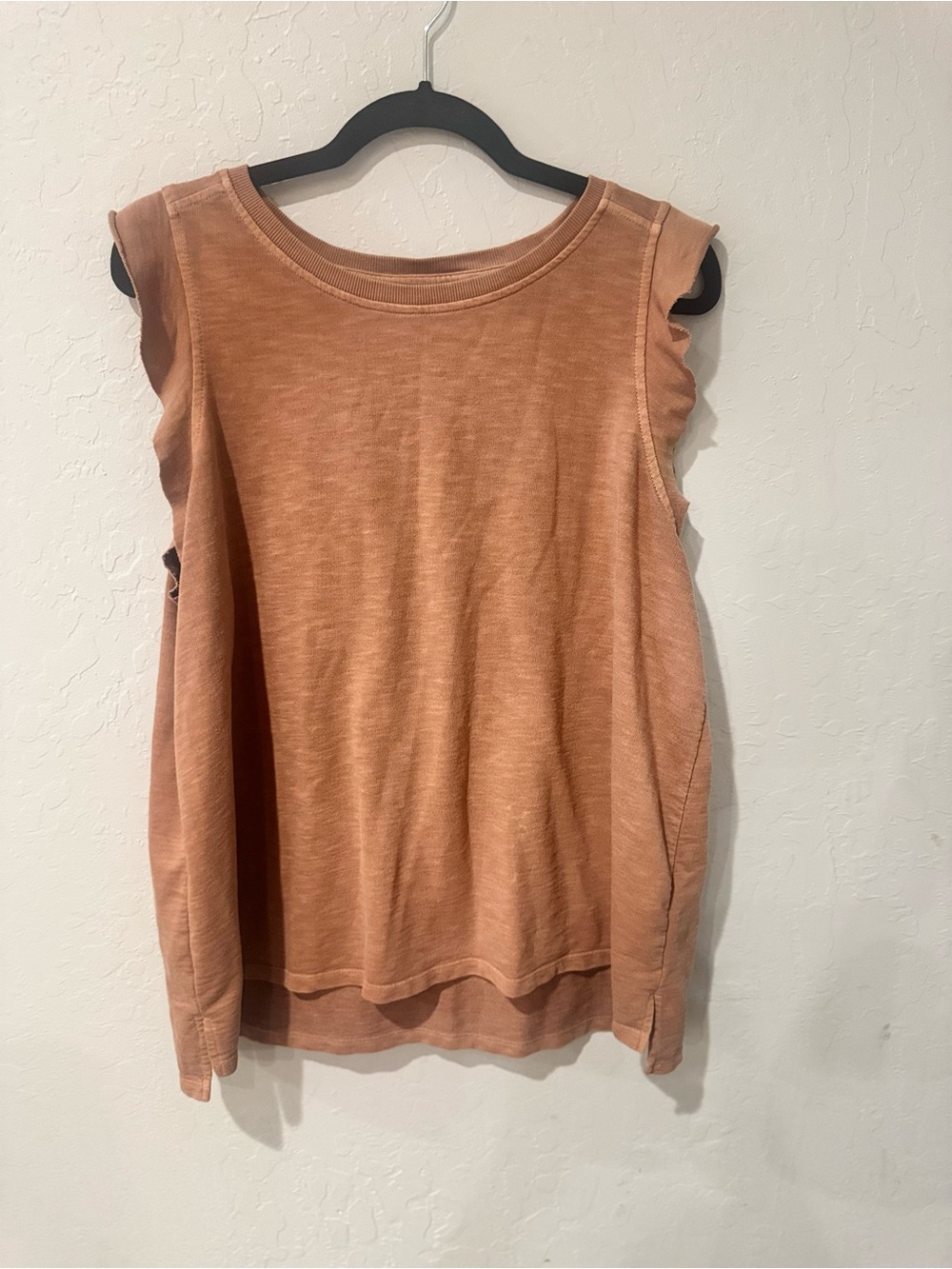 Sonoma Rust Brown Ruffle Sleeve Tank Top - Picture 2 of 5
